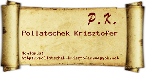 Pollatschek Krisztofer névjegykártya